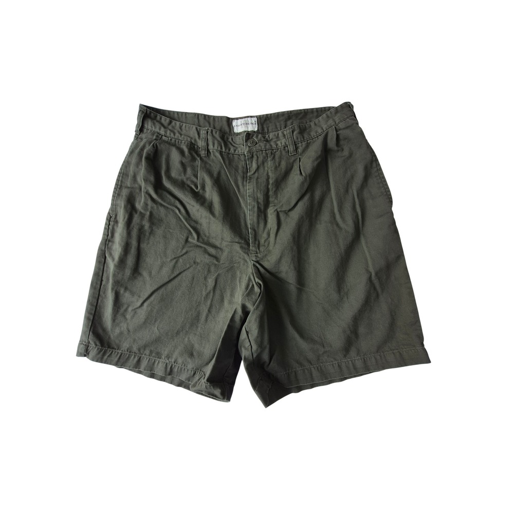 Knightsbridge Mens 36 Olive Green Pleated Chino Shorts 100% Cotton